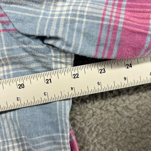 Bonobos Shirt Men's Large Pink Blue Plaid Check Slim Fit Flannel Collared Pocket - Picture 5 of 10